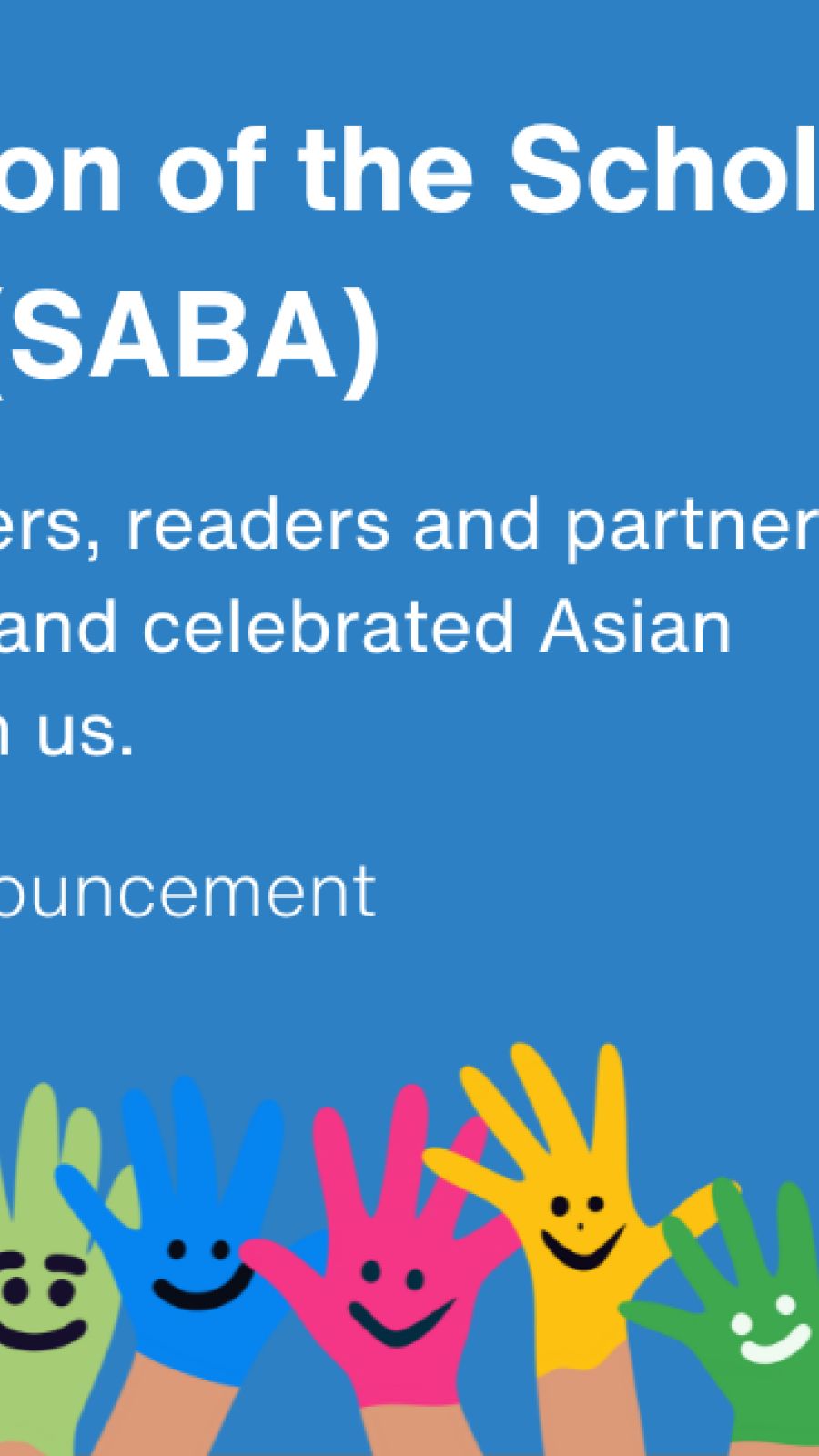 Discontinuation of the Scholastic Asian Book Award (SABA)