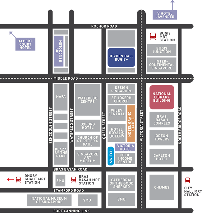 Map of National Library and surroundings